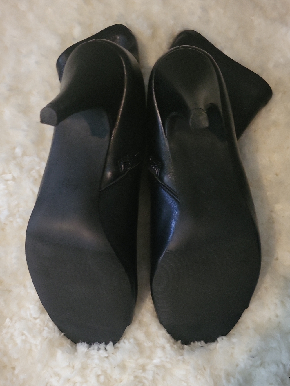 Black Peep-Toe Ankle Booties - Picture 8 of 11